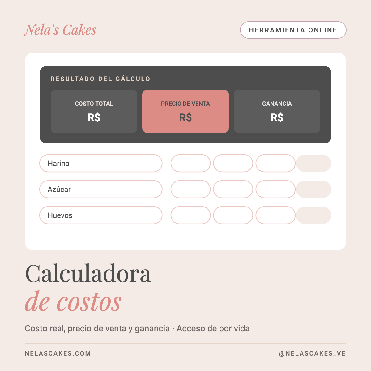Portada: calculadora de costos